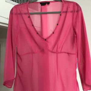 A pink women’s light material top